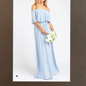 X Small Hacienda Maxi Dress ~ Steel Blue Chiffon